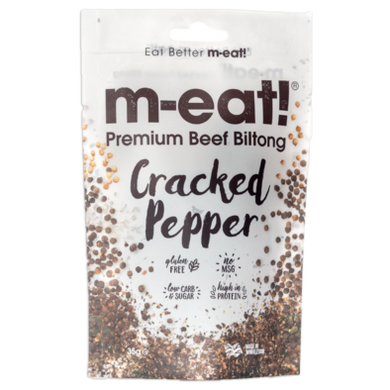 m-eat! Cracked Black Pepper Beef Biltong 35g
