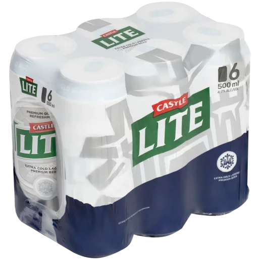 Castle Lite Can 500ml 6 Pack