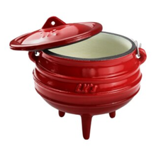 Load image into Gallery viewer, LKs Red Enamel Coated Potjie - Size 4 (Legged)