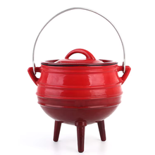Load image into Gallery viewer, LKs Red Enamel Coated Potjie - Size 4 (Legged)