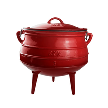 Load image into Gallery viewer, LKs Red Enamel Coated Potjie - Size 3 (Legged)