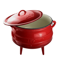 Load image into Gallery viewer, LKs Red Enamel Coated Potjie - Size 3 (Legged)