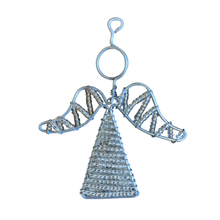 Load image into Gallery viewer, Beaded Christmas Ornament - Silver Angel