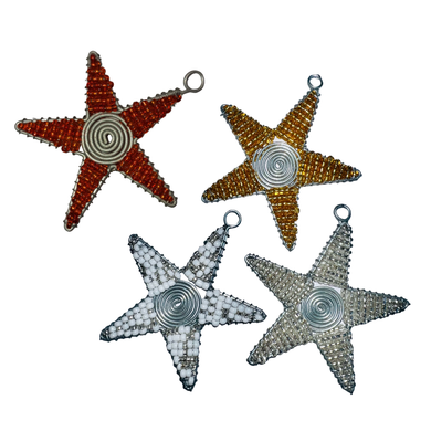 Beaded Christmas Ornament - Star (Various Colours)