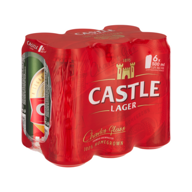 Castle Lager Can 500ml 6 Pack