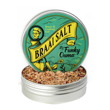Load image into Gallery viewer, Funky Ouma Braai Salt Travel Tin 90g