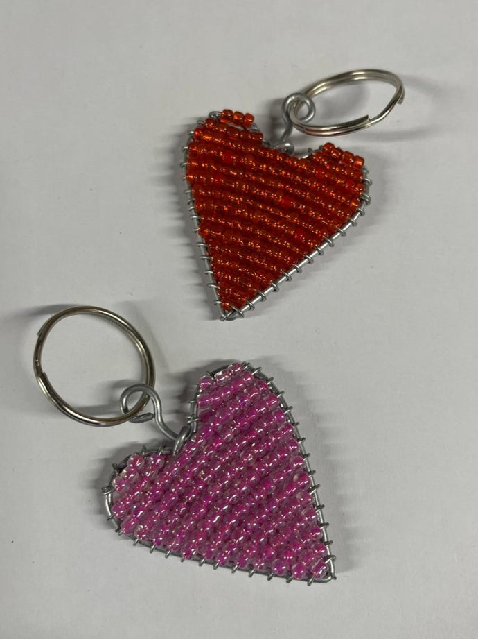 Beaded Keyring - Heart