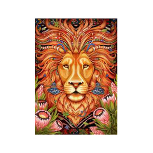 Lion - Wooden Postcard