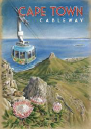Cape Town Cableway - Wooden Postcard