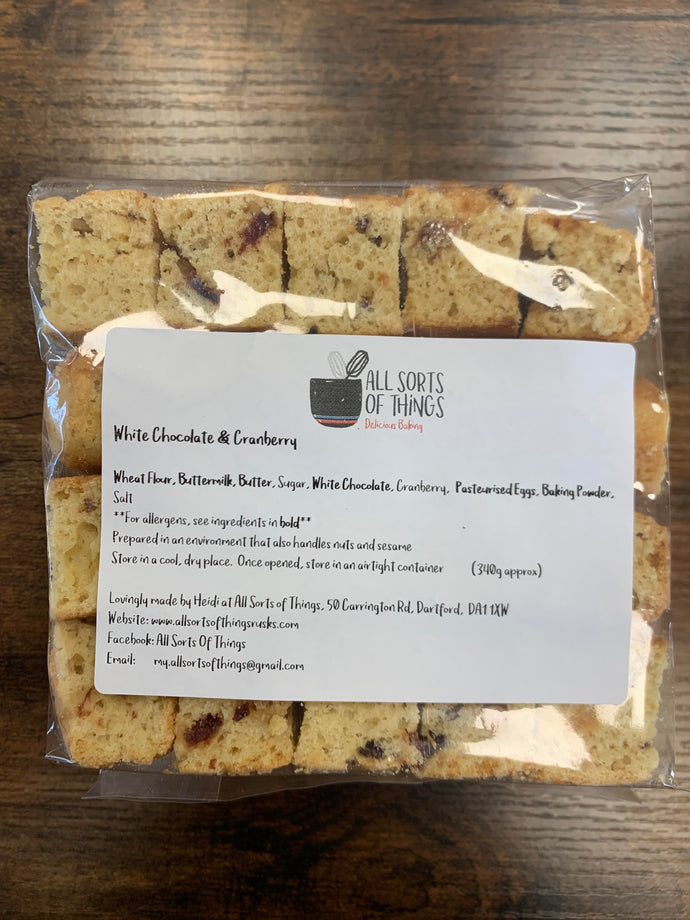 All Sorts Rusks White Chocolate & Cranberry
