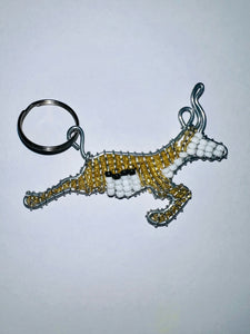 Beaded Springbok Keyring
