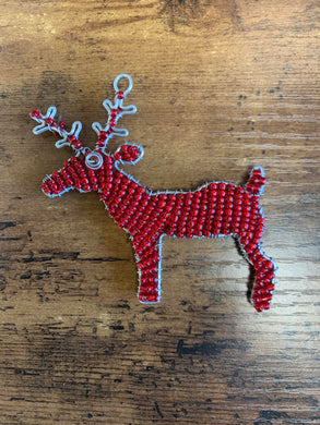 Beaded Artwork Christmas Reindeer