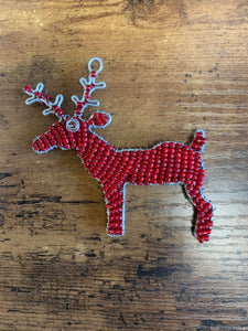 Beaded Artwork Christmas Reindeer